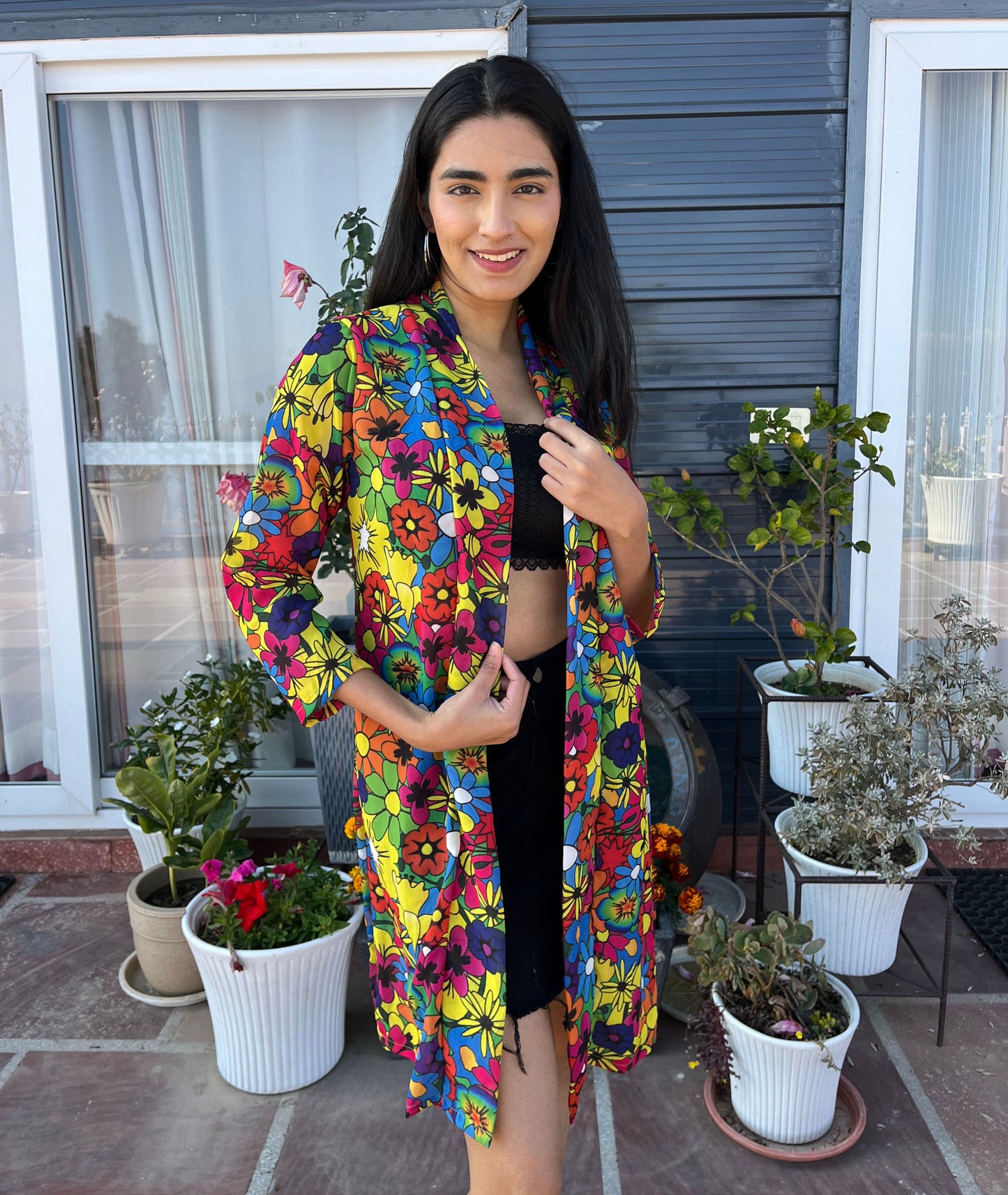 TANDUL Women Vibrant Multicolor Floral Printed Shrug
