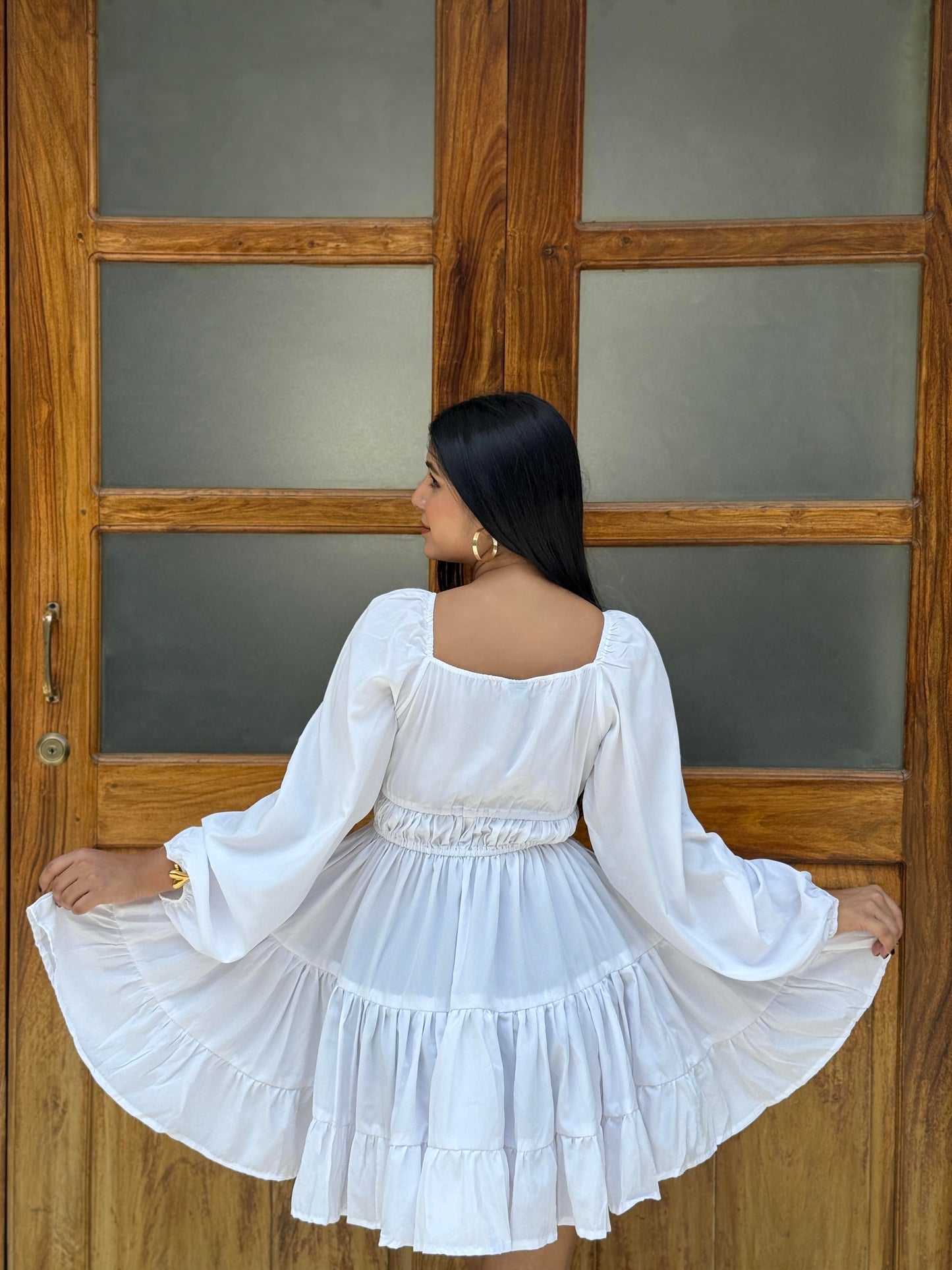 TANDUL Women White  Solid Flared Dress