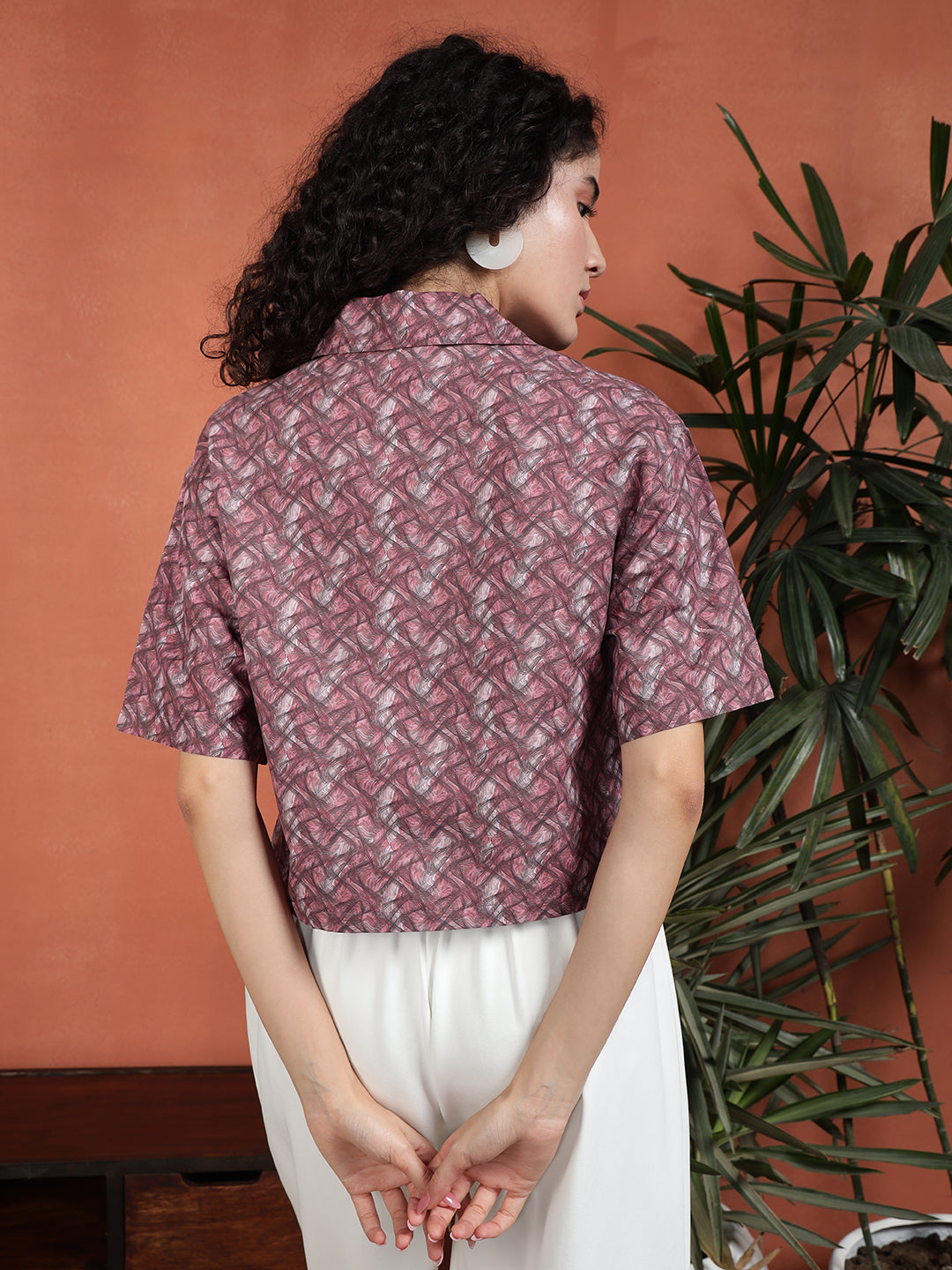 TANDUL Women Printed Burgundy Color Shirt