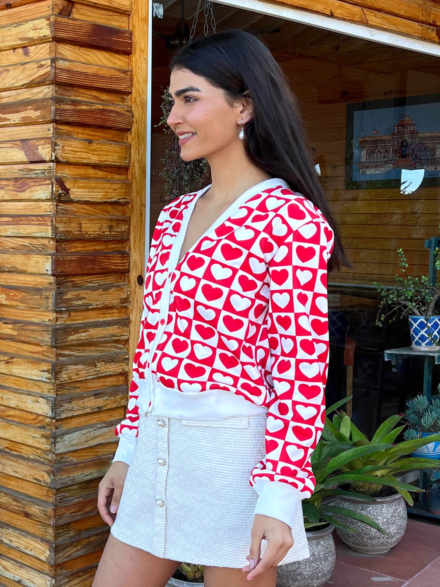 TANDUL Women Charming Red and White Sweater