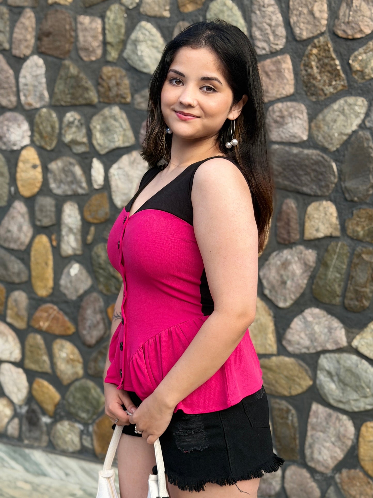 TANDUL Women Stunning Fuchsia Pink Top
