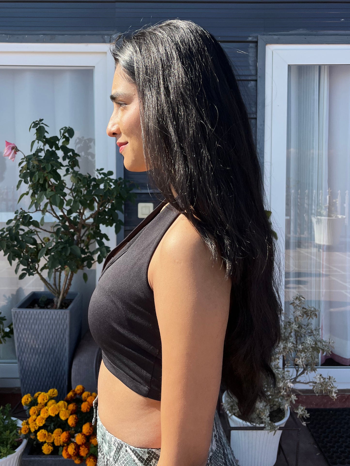 TANDUL Women Chic Black Crop Top