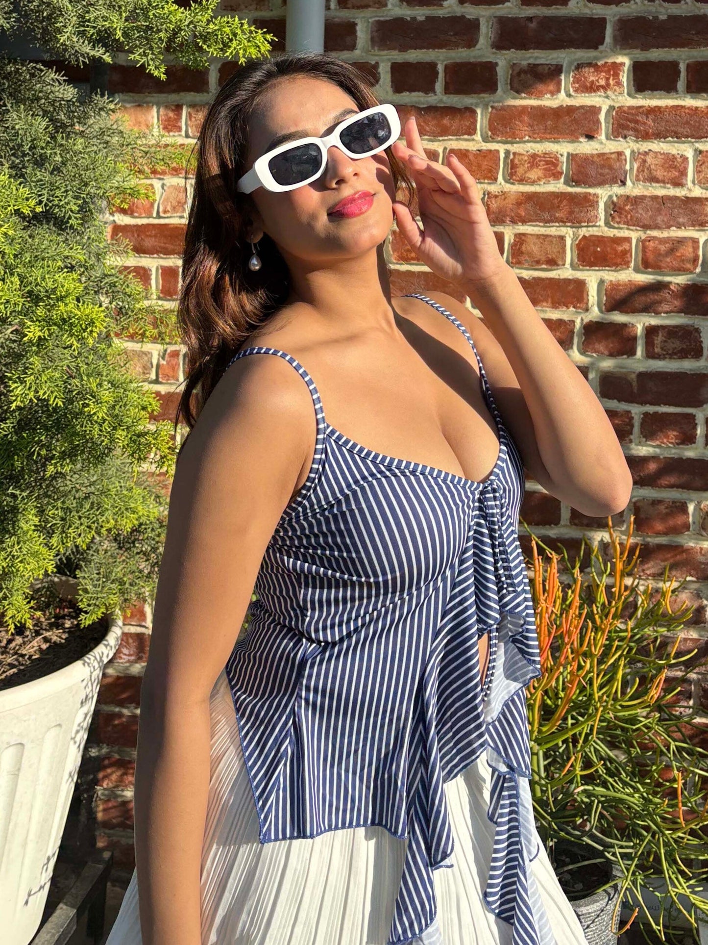 TANDUL Women Stylish Blue Striped Top