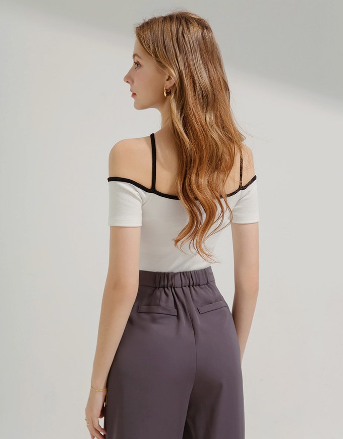 TANDUL  Casual Cold Shoulder Sleeves Solid Women White Top