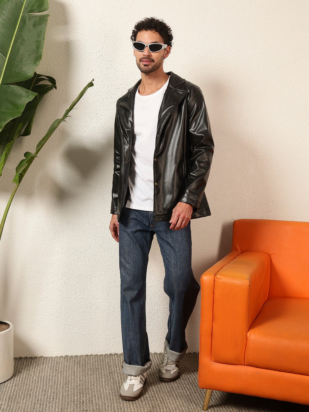 TANDUL Men's Solid Single Breasted Blazer