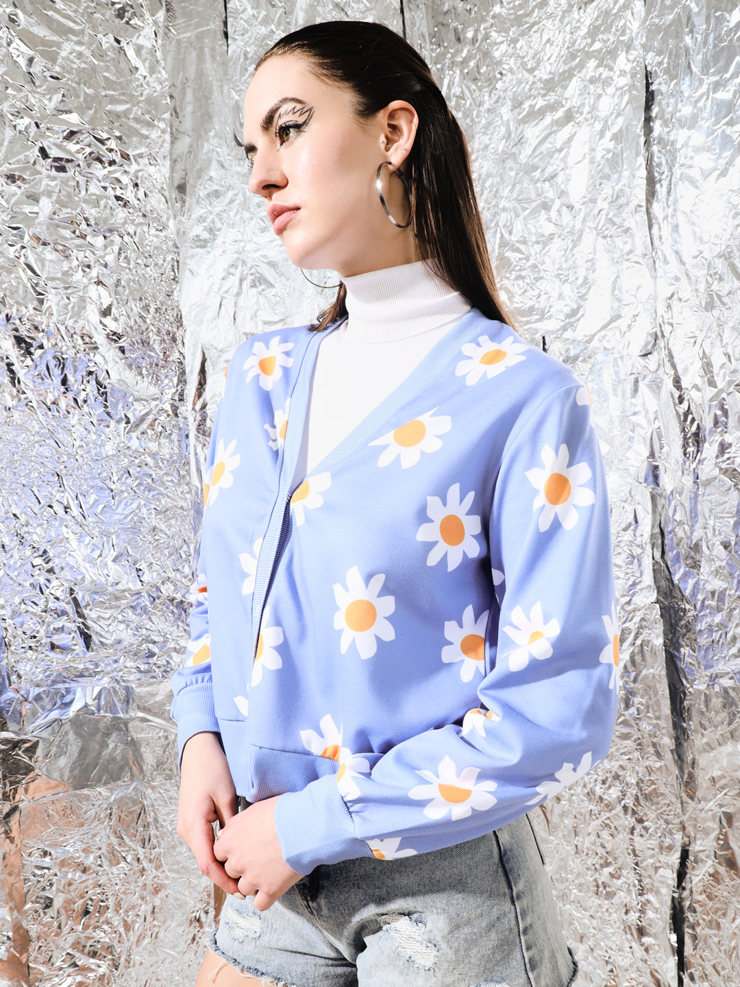 TANDUL Women Printed V Neck Multicolor Sweater