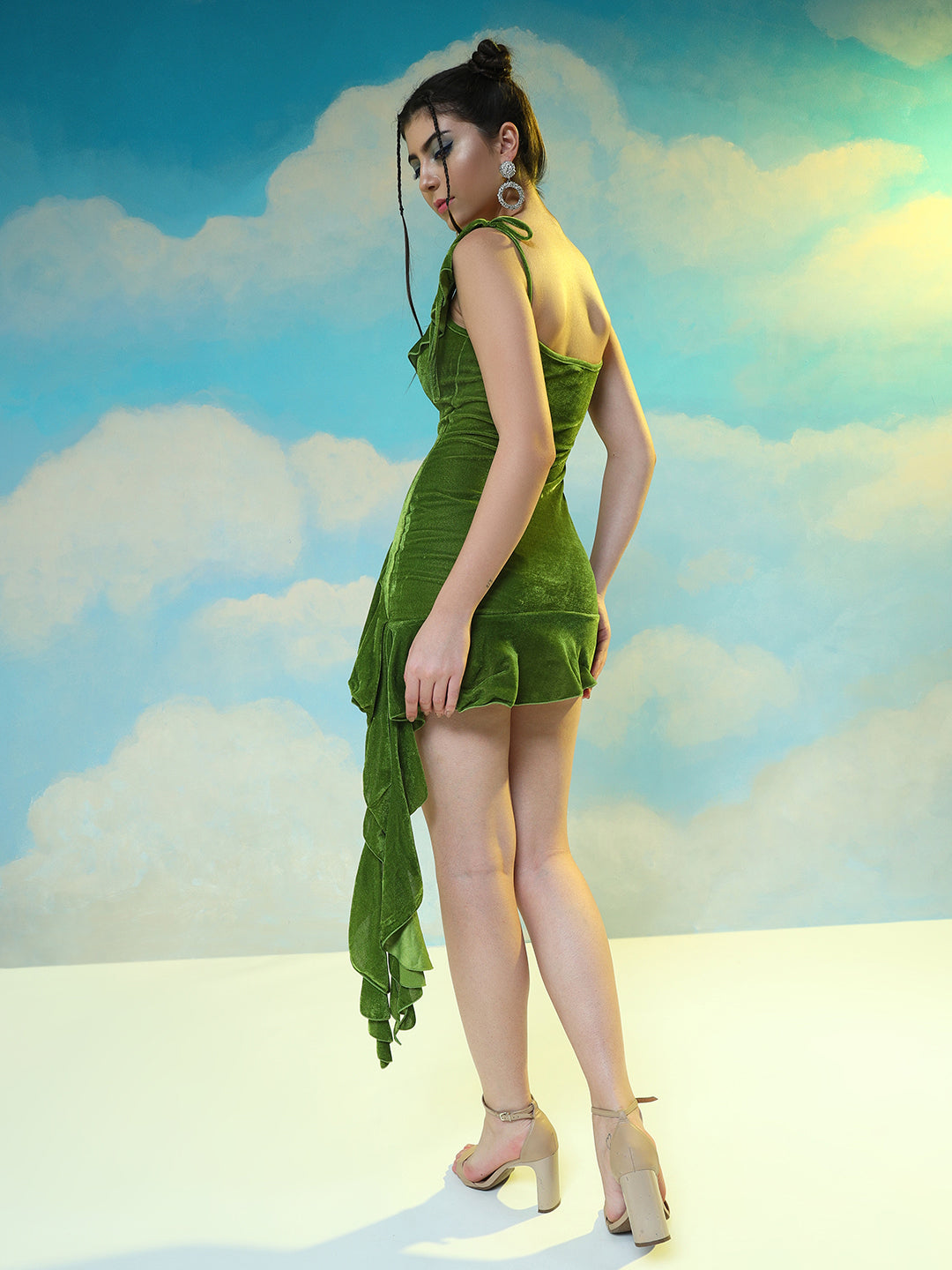 TANDUL  Women Ruffled Light Green Dress