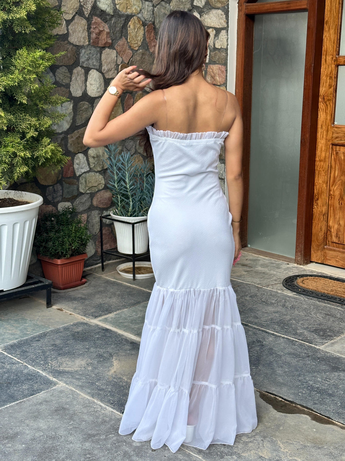 TANDUL Women Stunning White Dress