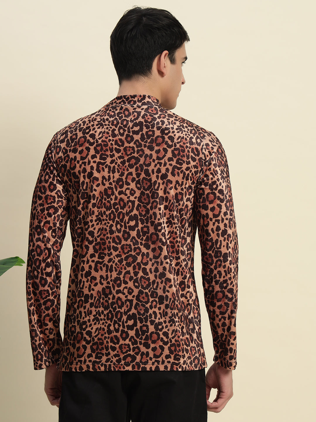 TANDUL Leopard Printed Men's Highneck