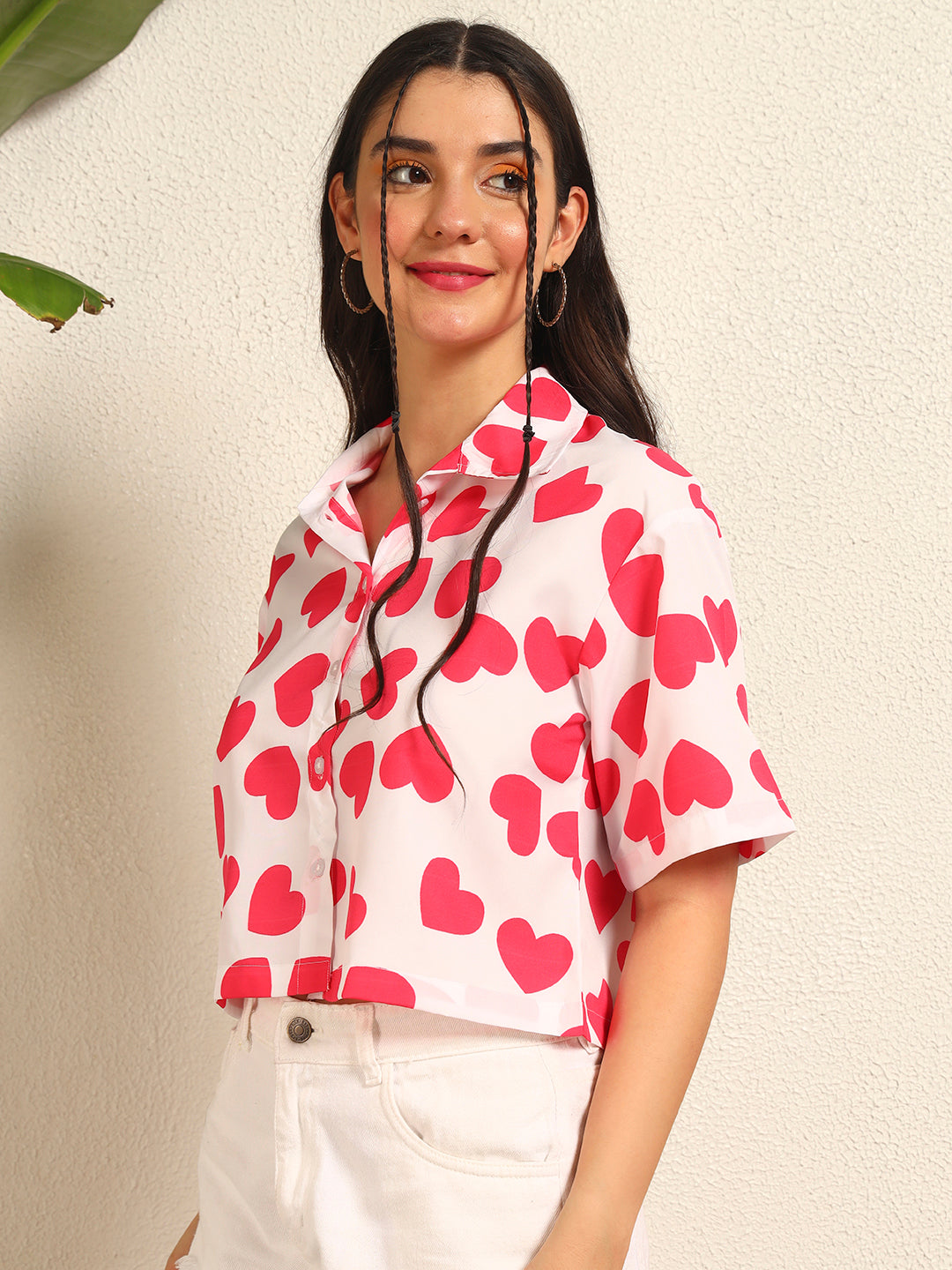 TANDUL Women Heart Printed Shirt