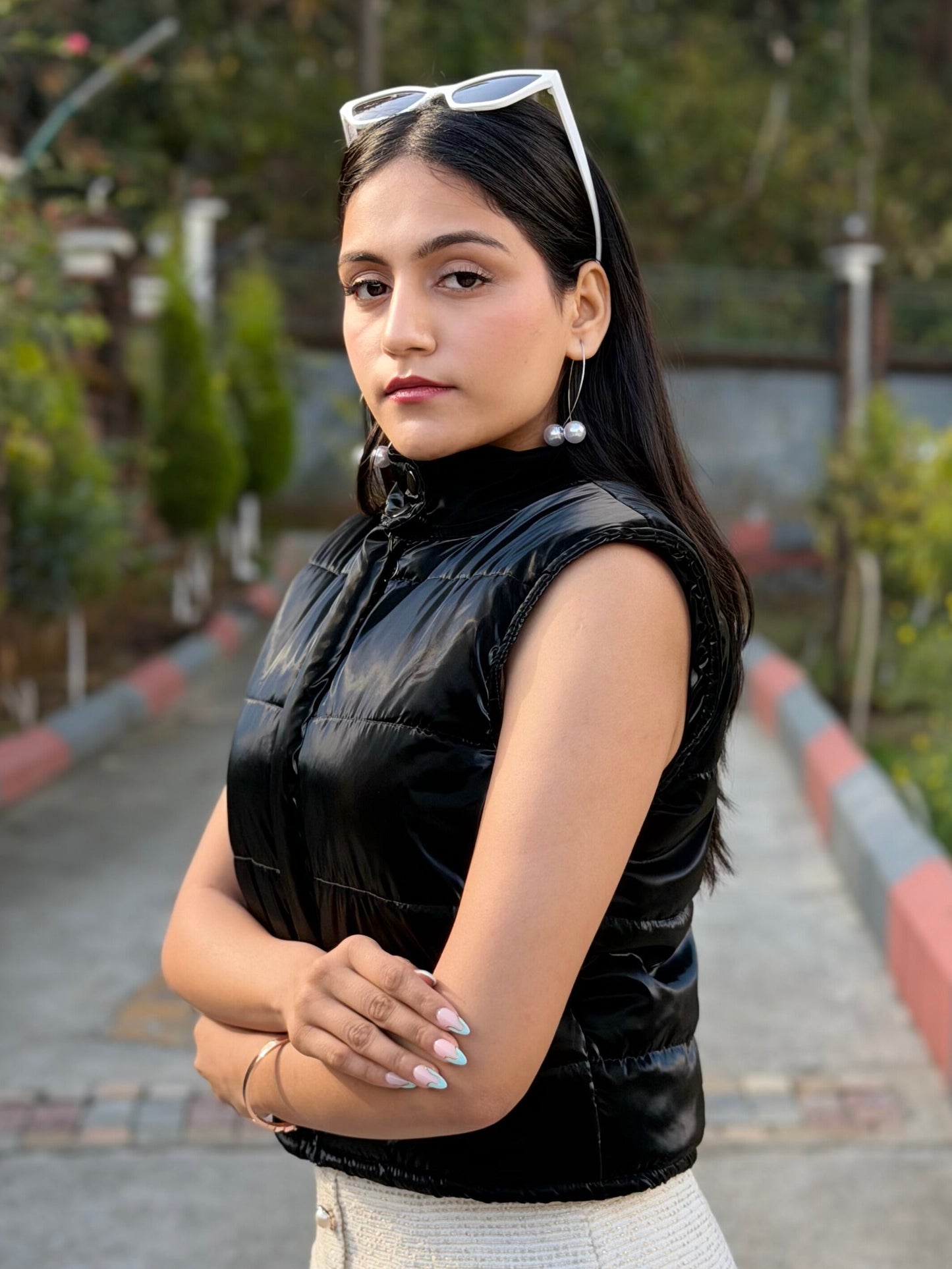 TANDUL Women Sleek Black Shinner Jacket
