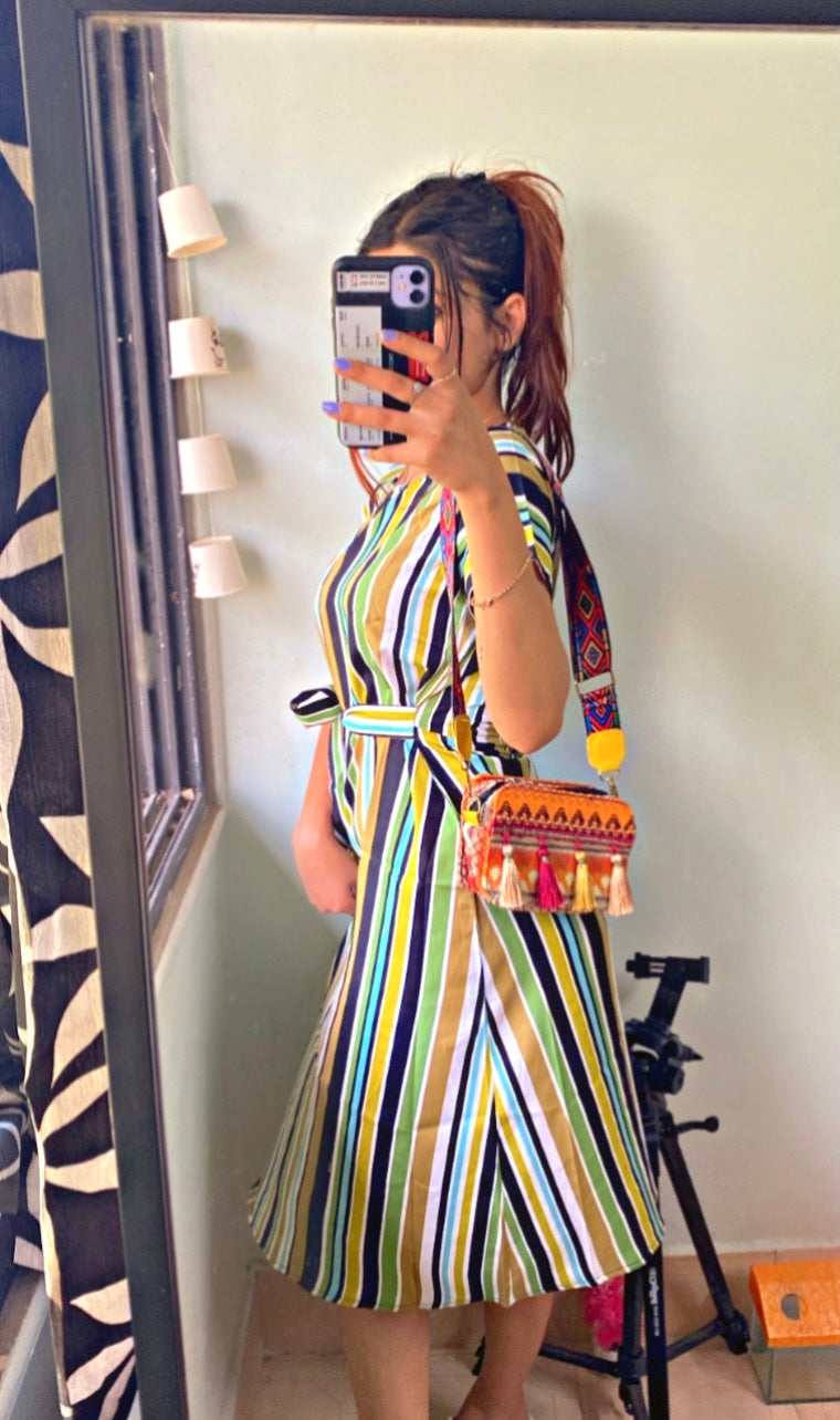 Women A-line Multicolor Dress