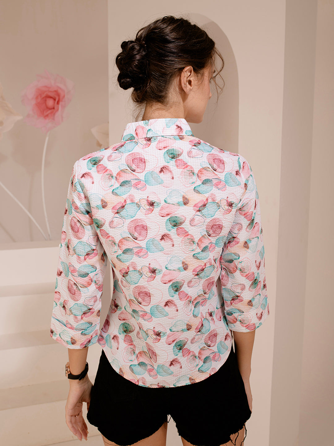 TANDUL  Women Regular Fit Printed Built-up Collar Casual Shirt