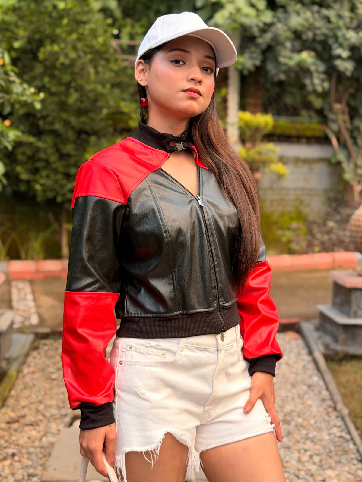 TANDUL Women’s Harley Quinn Inspired Leather Jacket