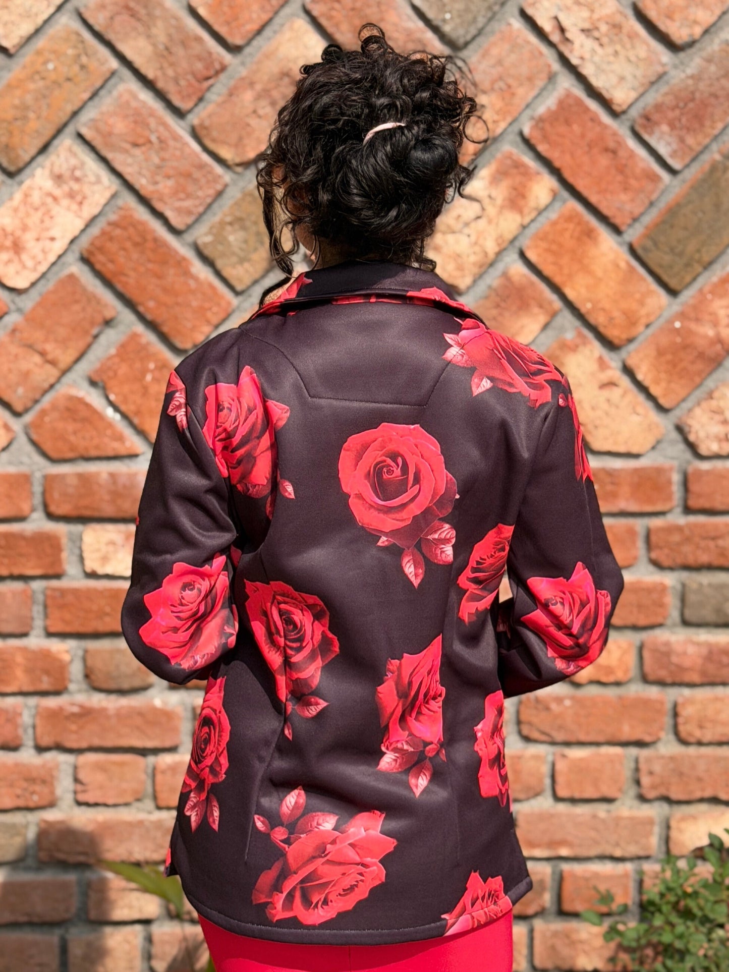 TANDUL Women Stunning Rose Printed Blazer