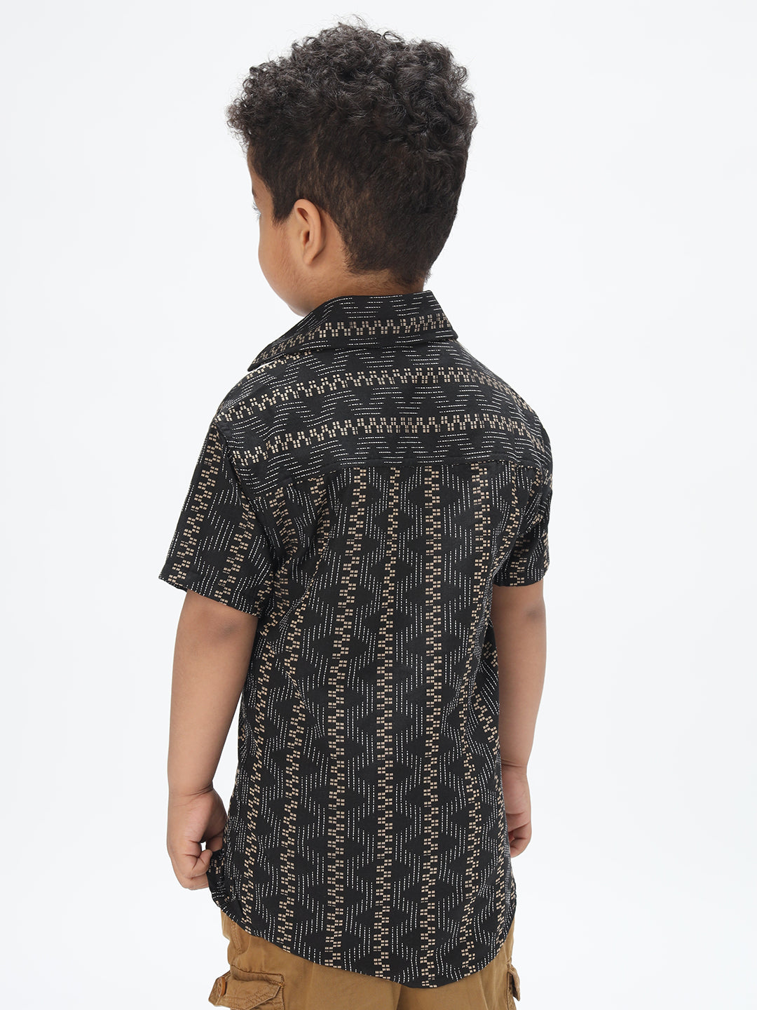 Boys Stylish Black Shirt Printed Casual Shirt