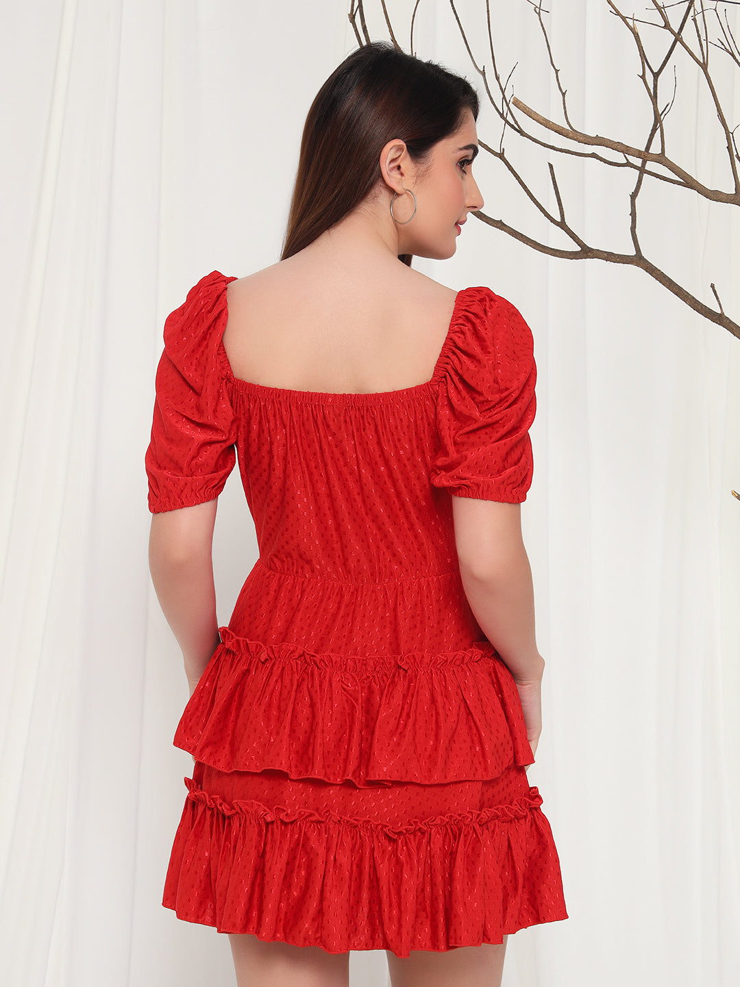 TANDUL  Women Fit and Flare Red Dress