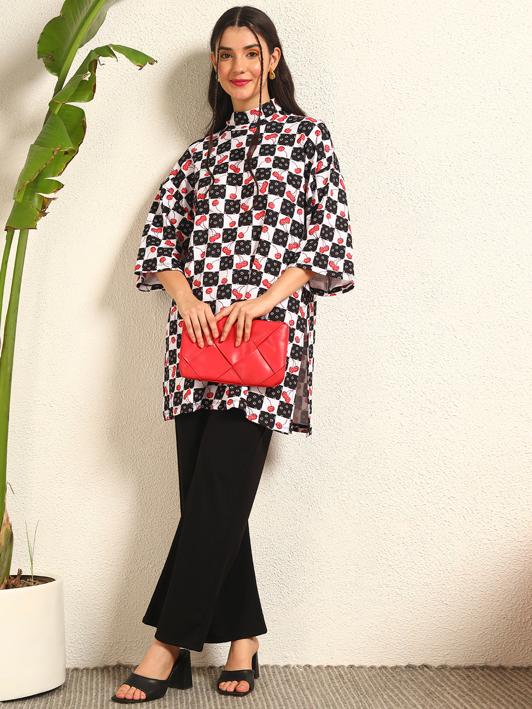 TANDUL Women Oversize Cherry Printed Tunic