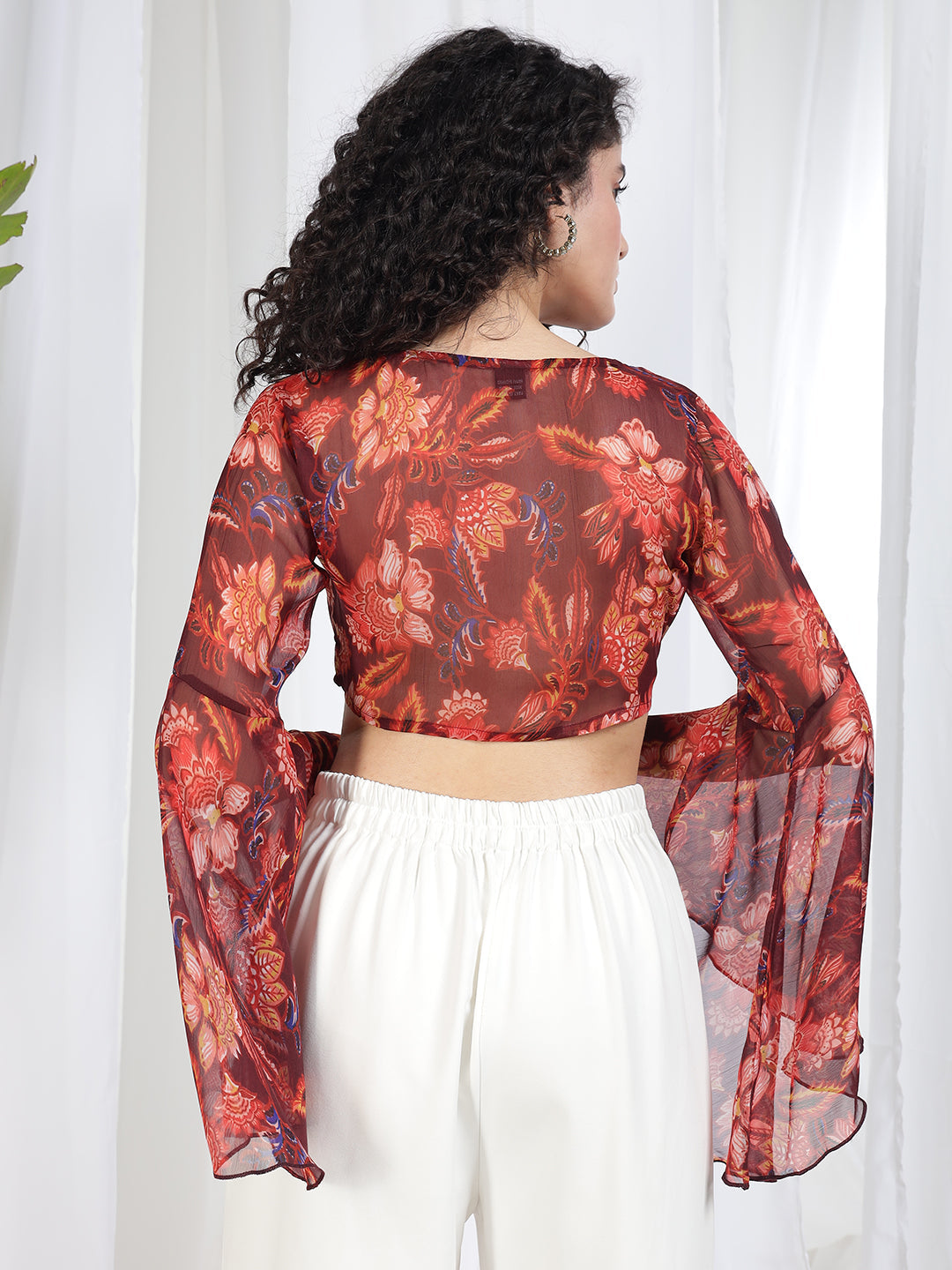 TANDUL Women Fit and Flare Brown Top