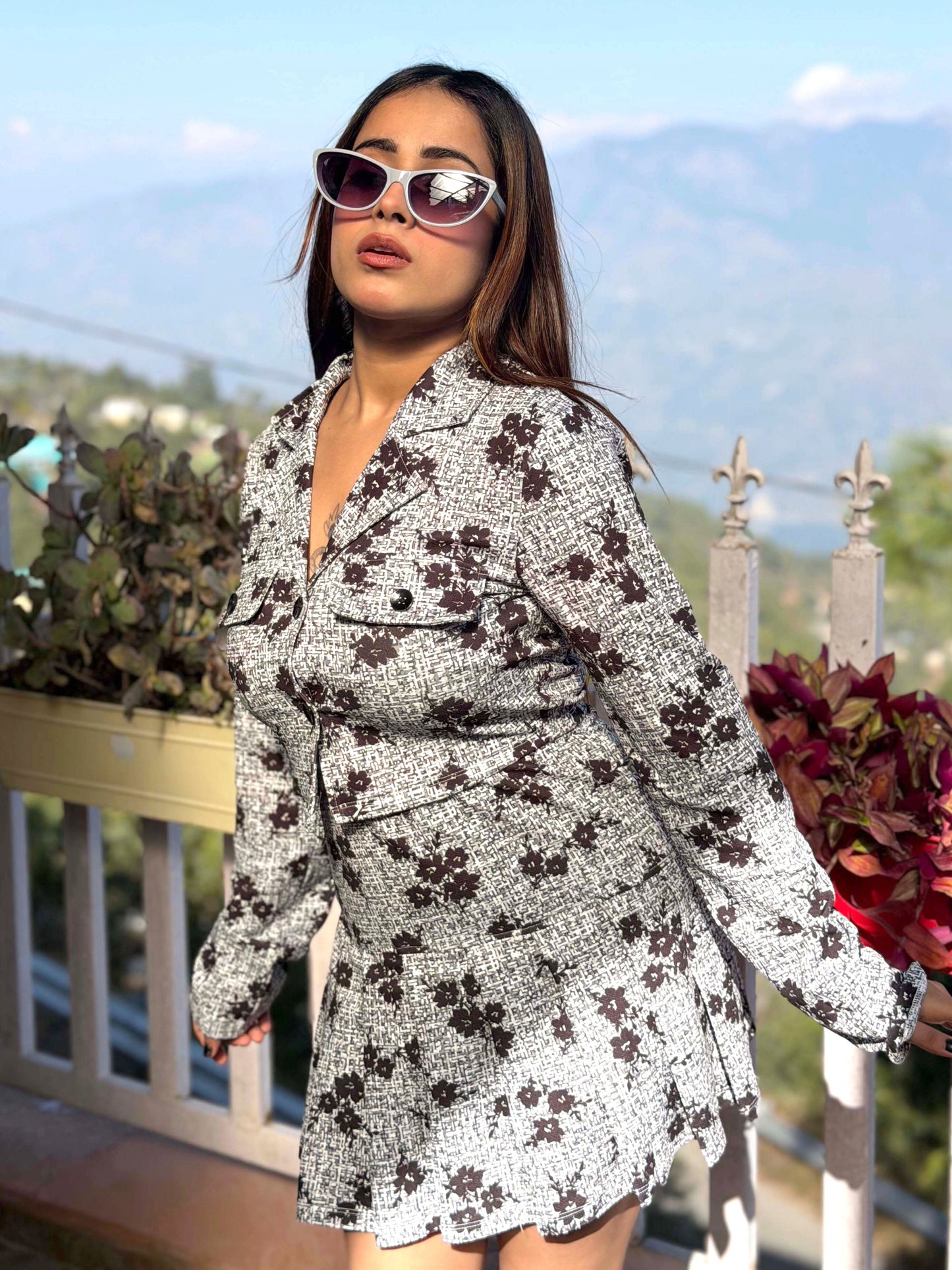 TANDUL Women Stunning Black and White Printed Co-ord Set