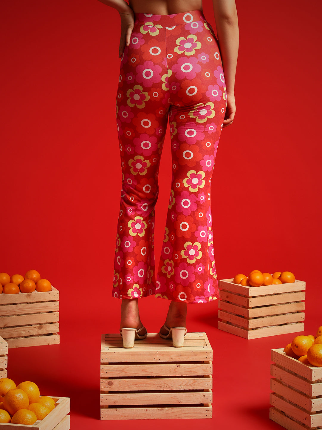 TANDUL  Women Regular Fit Red Lycra Blend Trousers