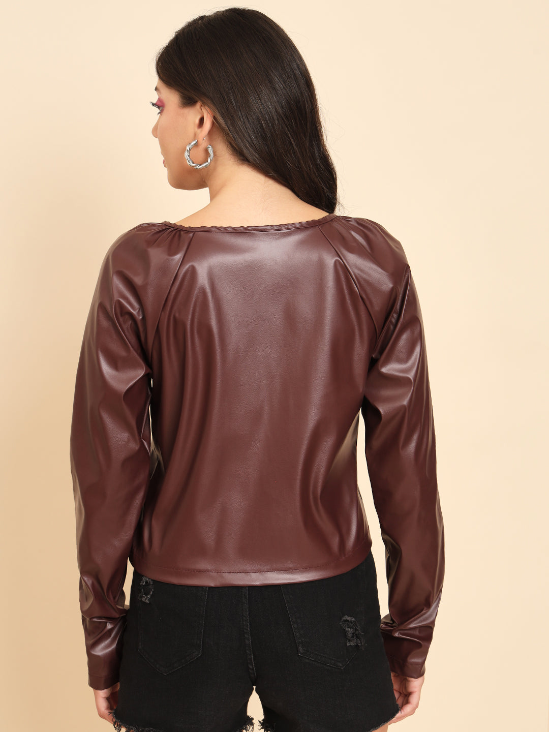 TANDUL PU FAUX LEATHER Coat For Women