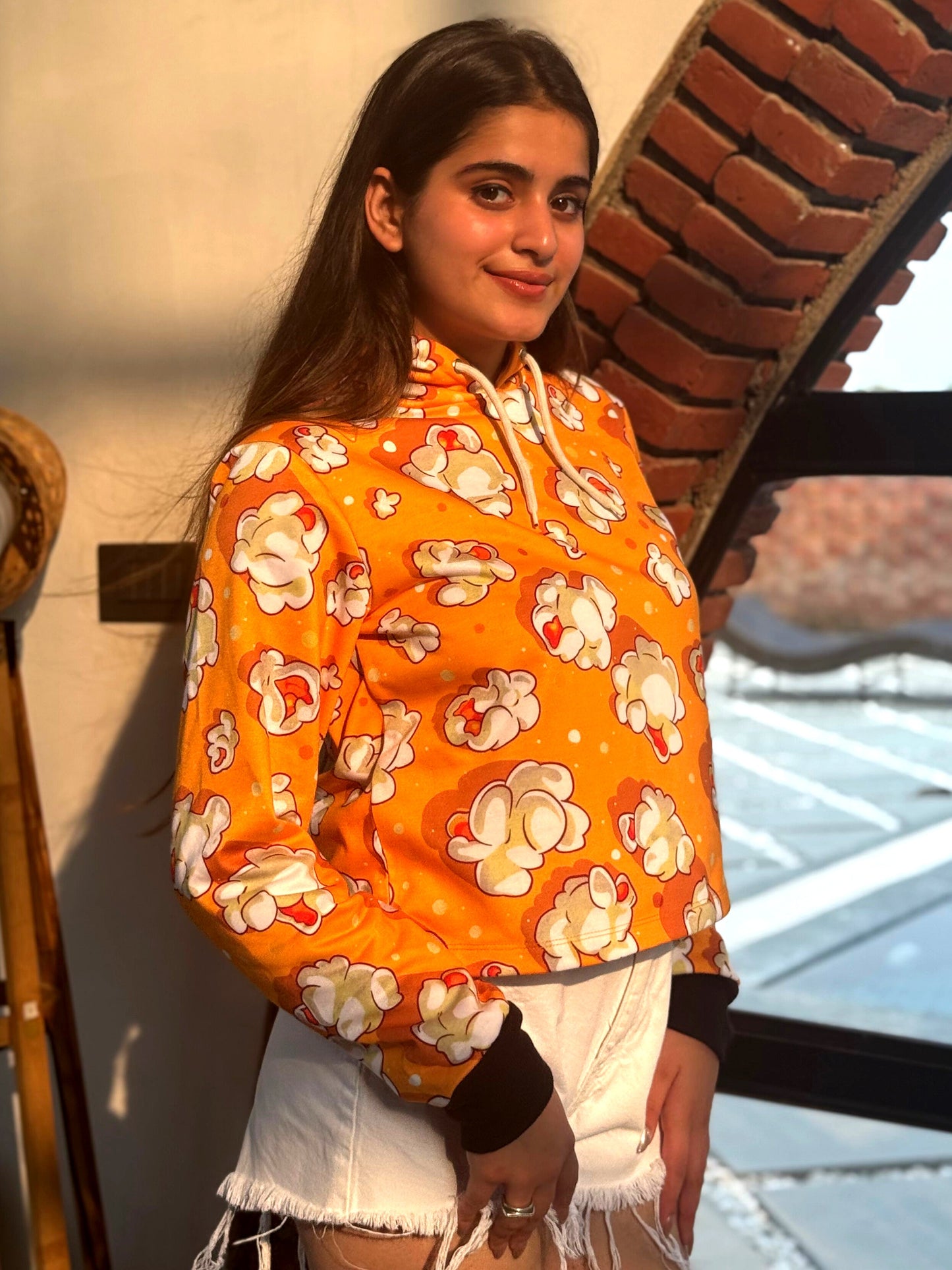 TANDUL Women Yellow Printed Hoodie