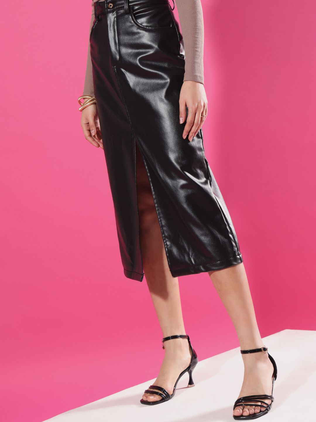 TANDUL Women Solid Tube Black Skirt