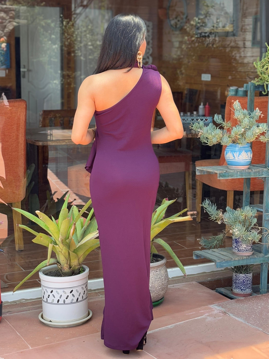 TANDUL Women Solid Purple Frills Dress