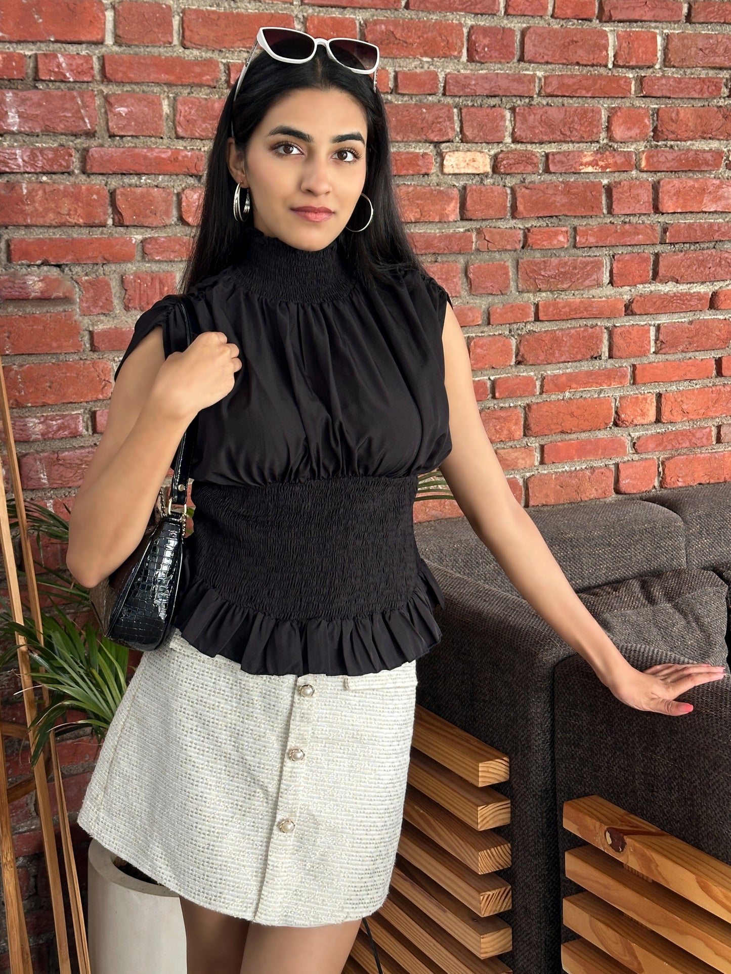 TANDUL Women Elegant Black Top