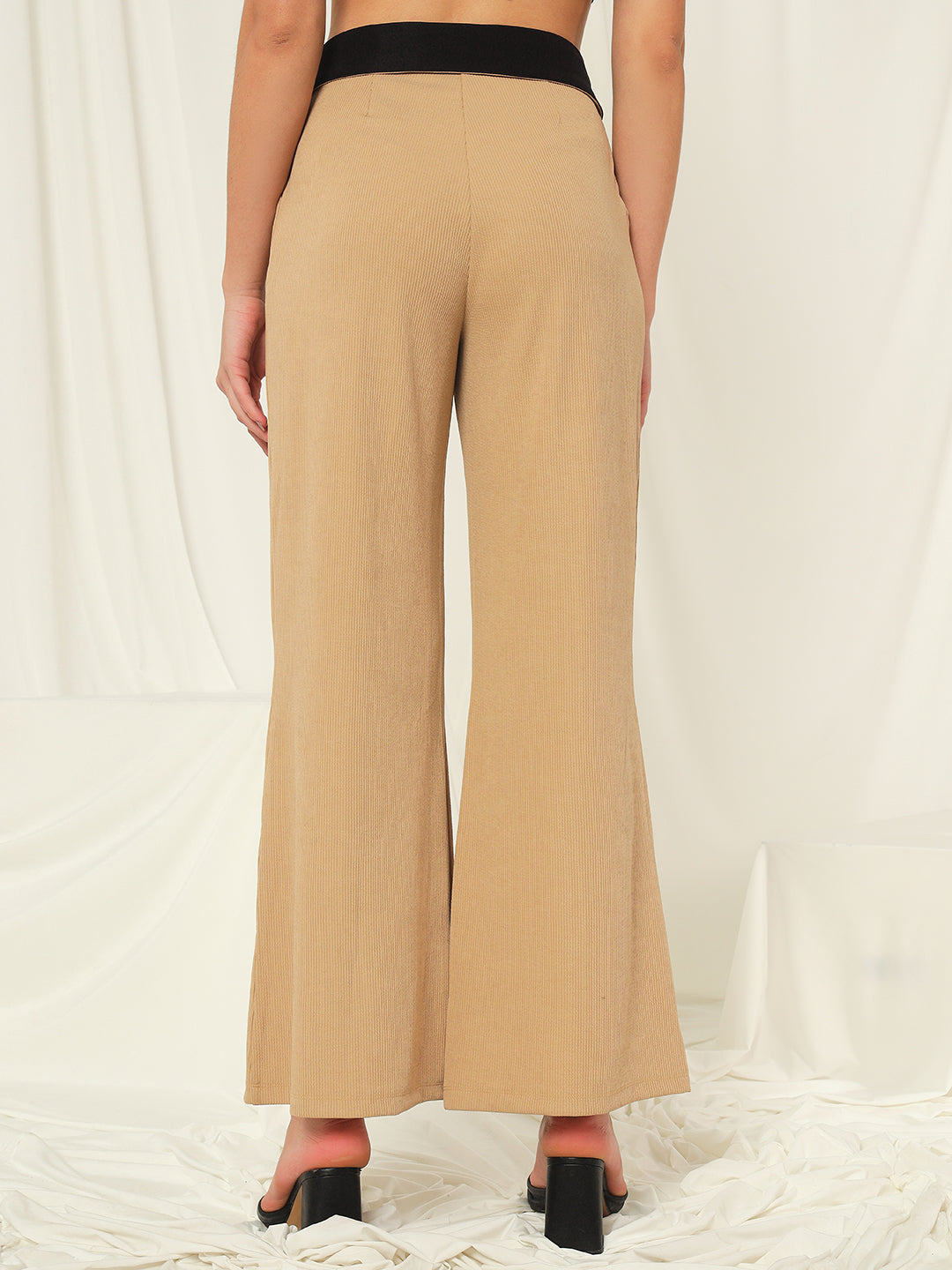 TANDUL  Women Regular Fit Beige Lycra Blend Trousers