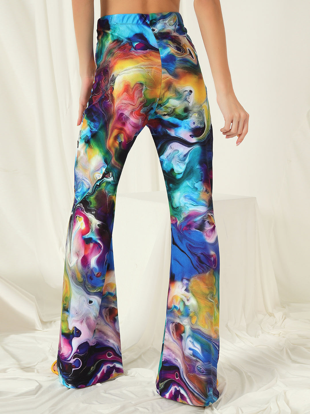 TANDUL  Women Regular Fit Multicolor Lycra Blend Trousers