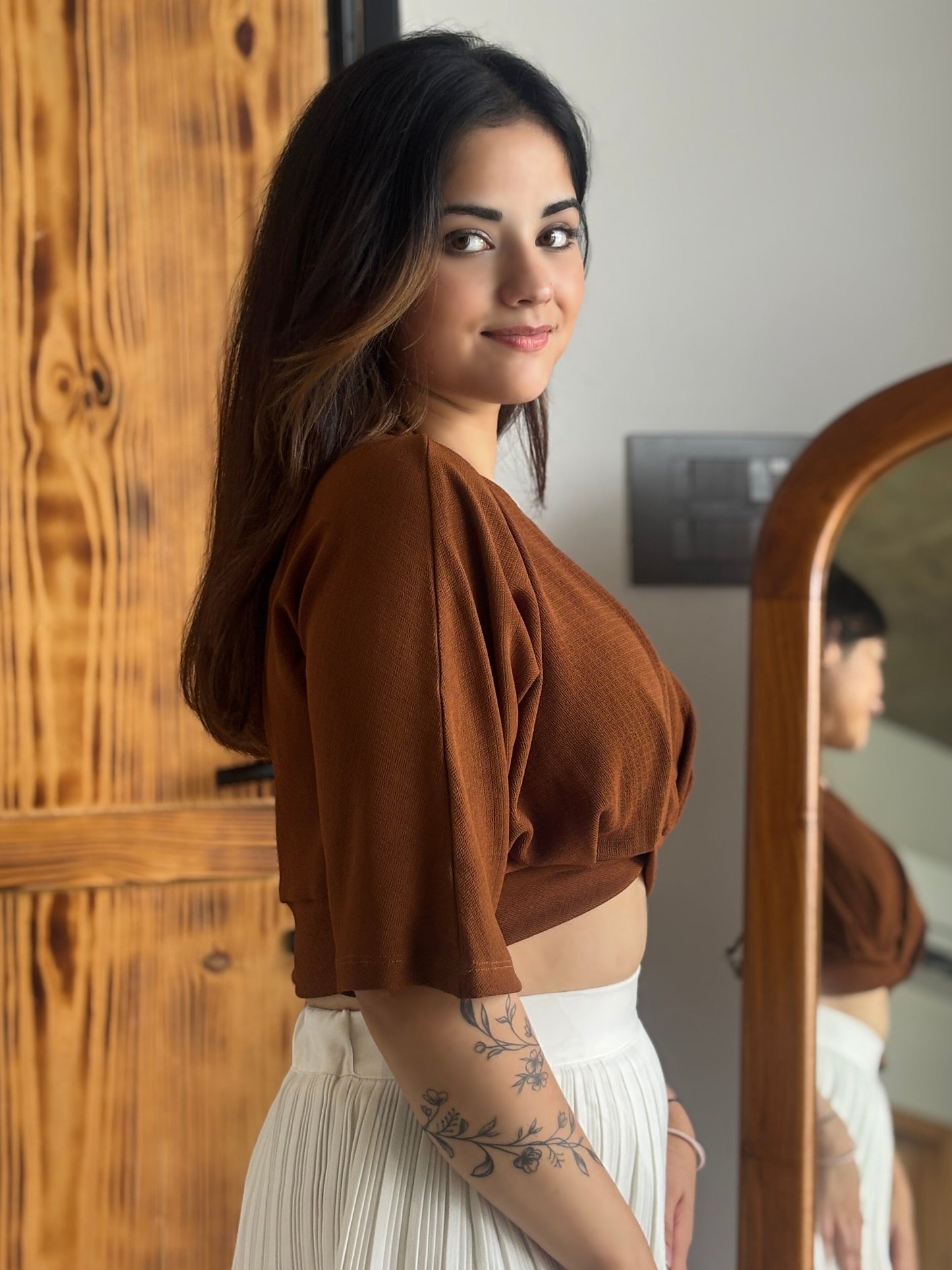 TANDUL Women Chic Brown Top