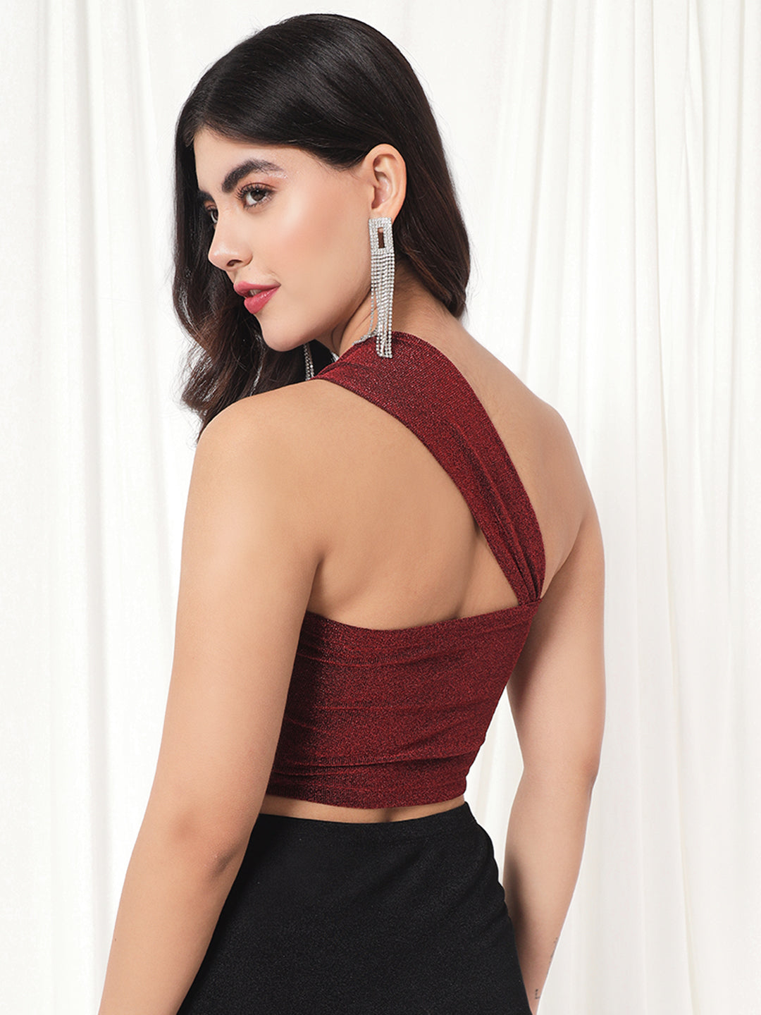 TANDUL  Casual Sleeveless Solid Women Maroon Top