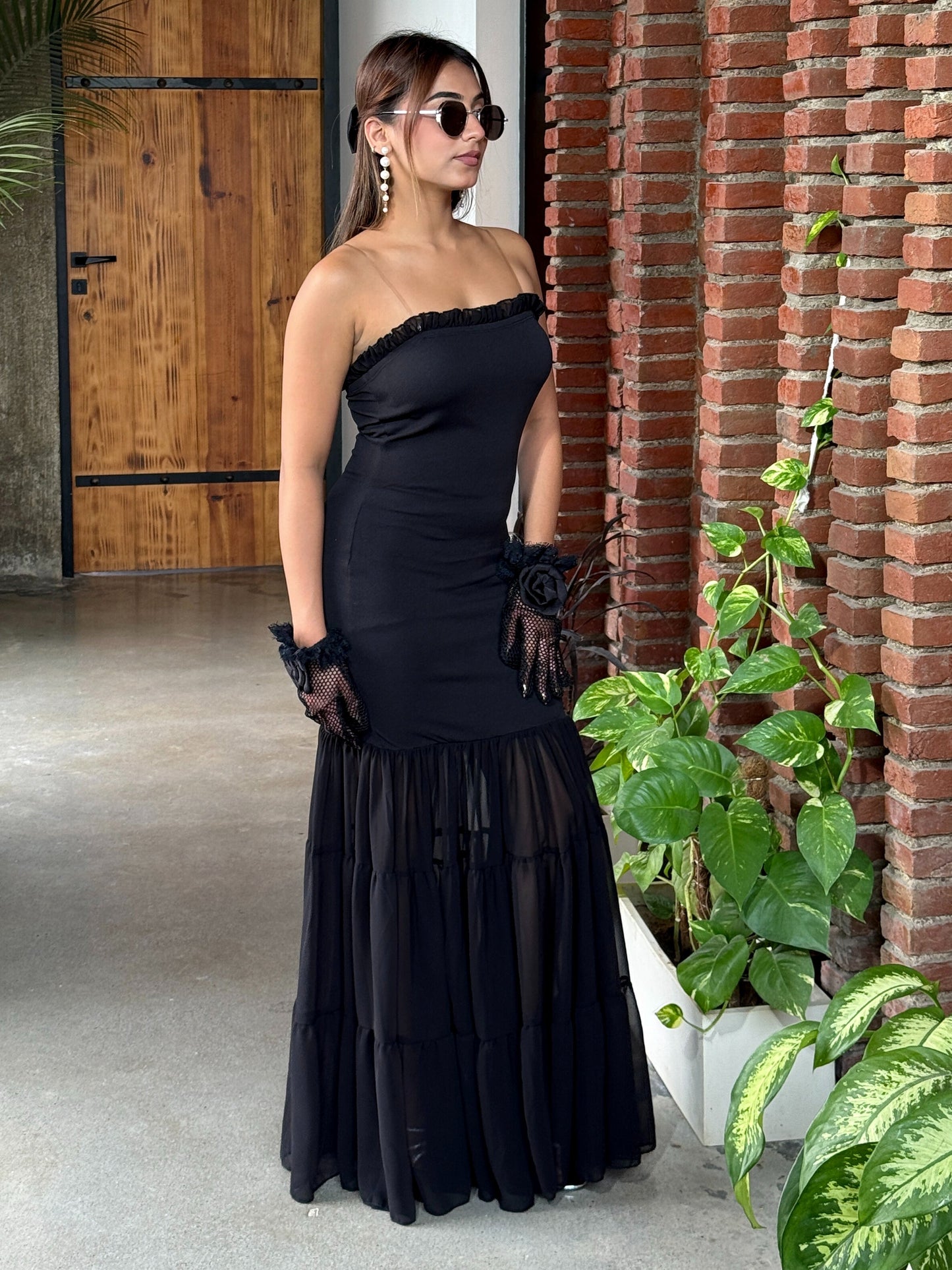 TANDUL Women Black Long Dress