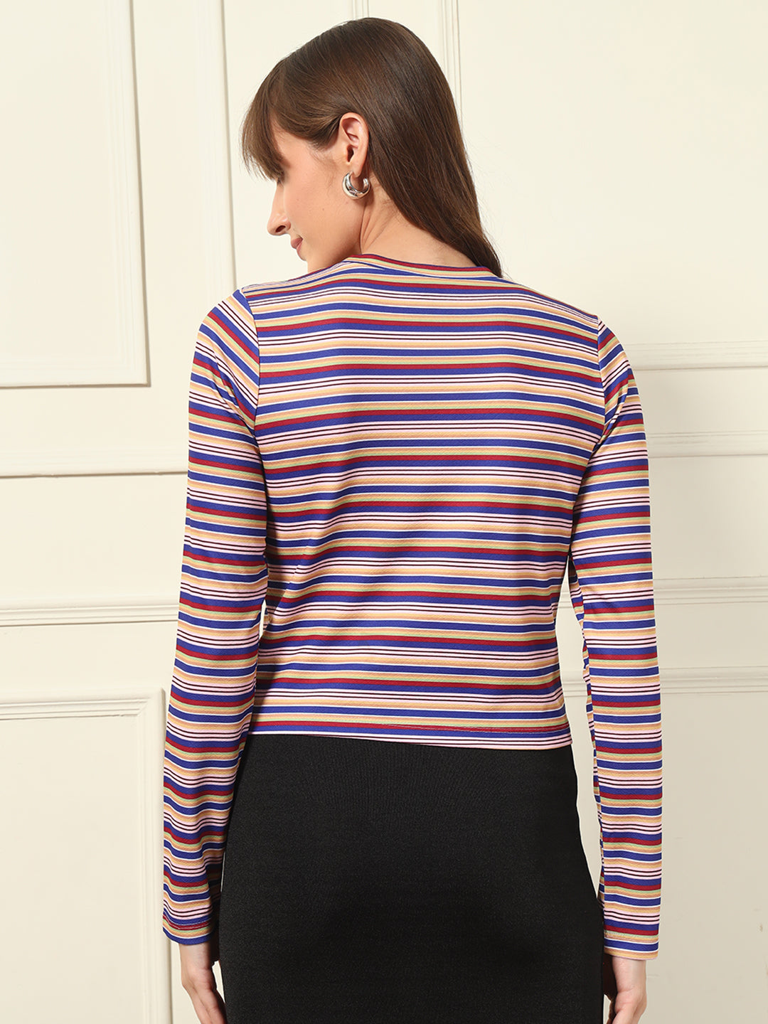 Casual Regular Sleeves Printed Women Multicolor Top