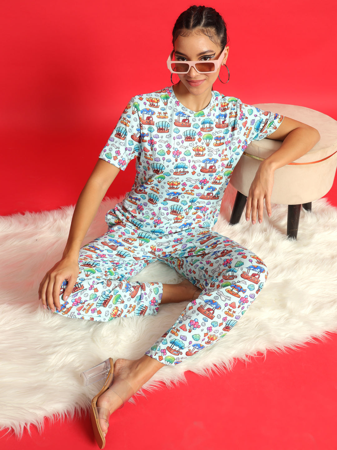 TANDUL  Women Top & Pyjama Set Multicolor Printed