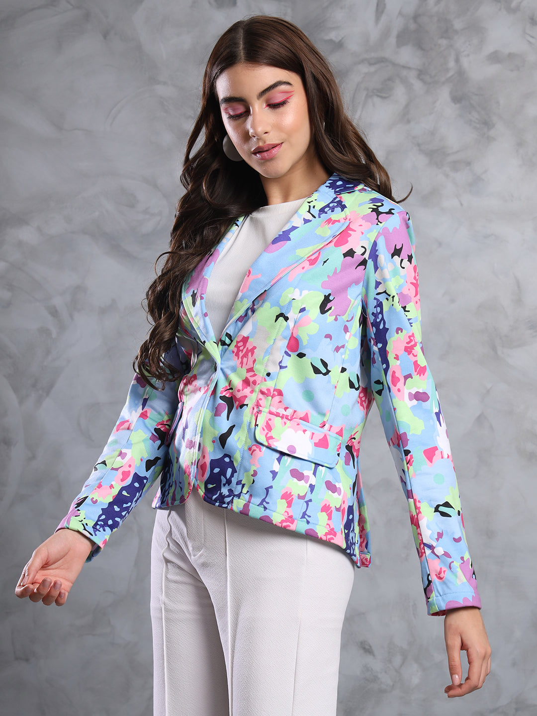 TANDUL  FLEECE BLEND Printed Coat For Women