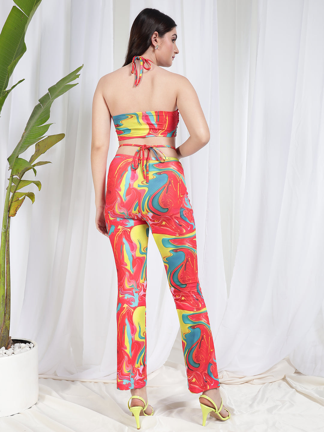 TANDUL Women Red Marbel Printed Co-ord Set
