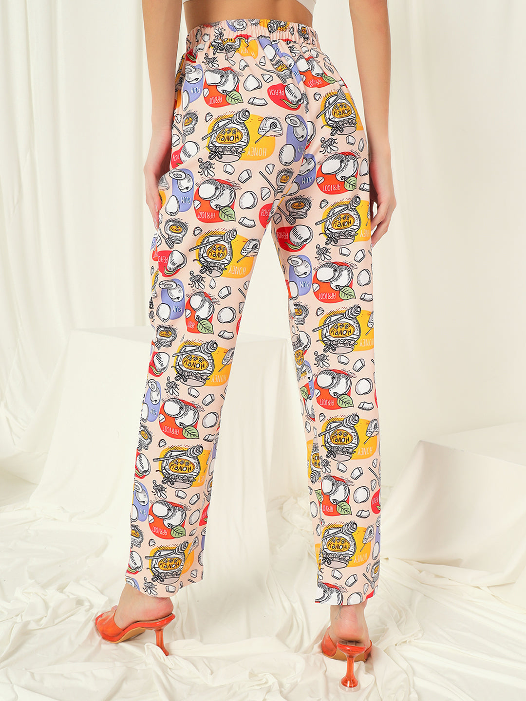 TANDUL  Women Regular Fit Beige Lycra Blend Trousers