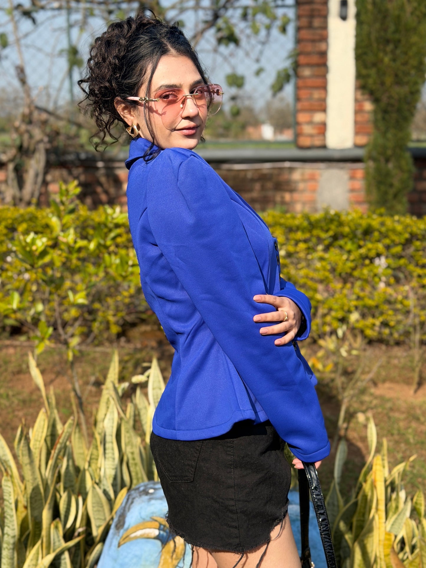 TANDUL Women Stylish Blue Solid Blazer