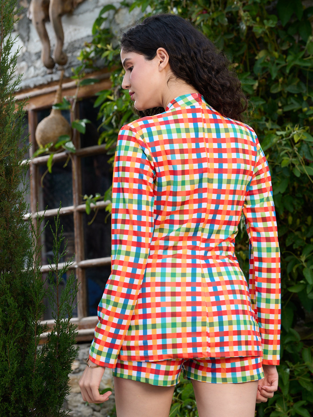TANDUL Vibrant Multicolor Checkered Co-ord Set