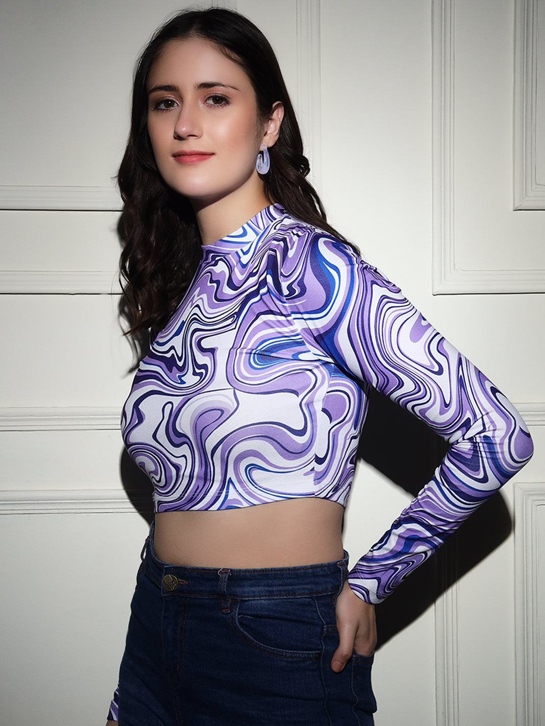 TANDUL  Casual Regular Sleeves Printed Women Purple Top