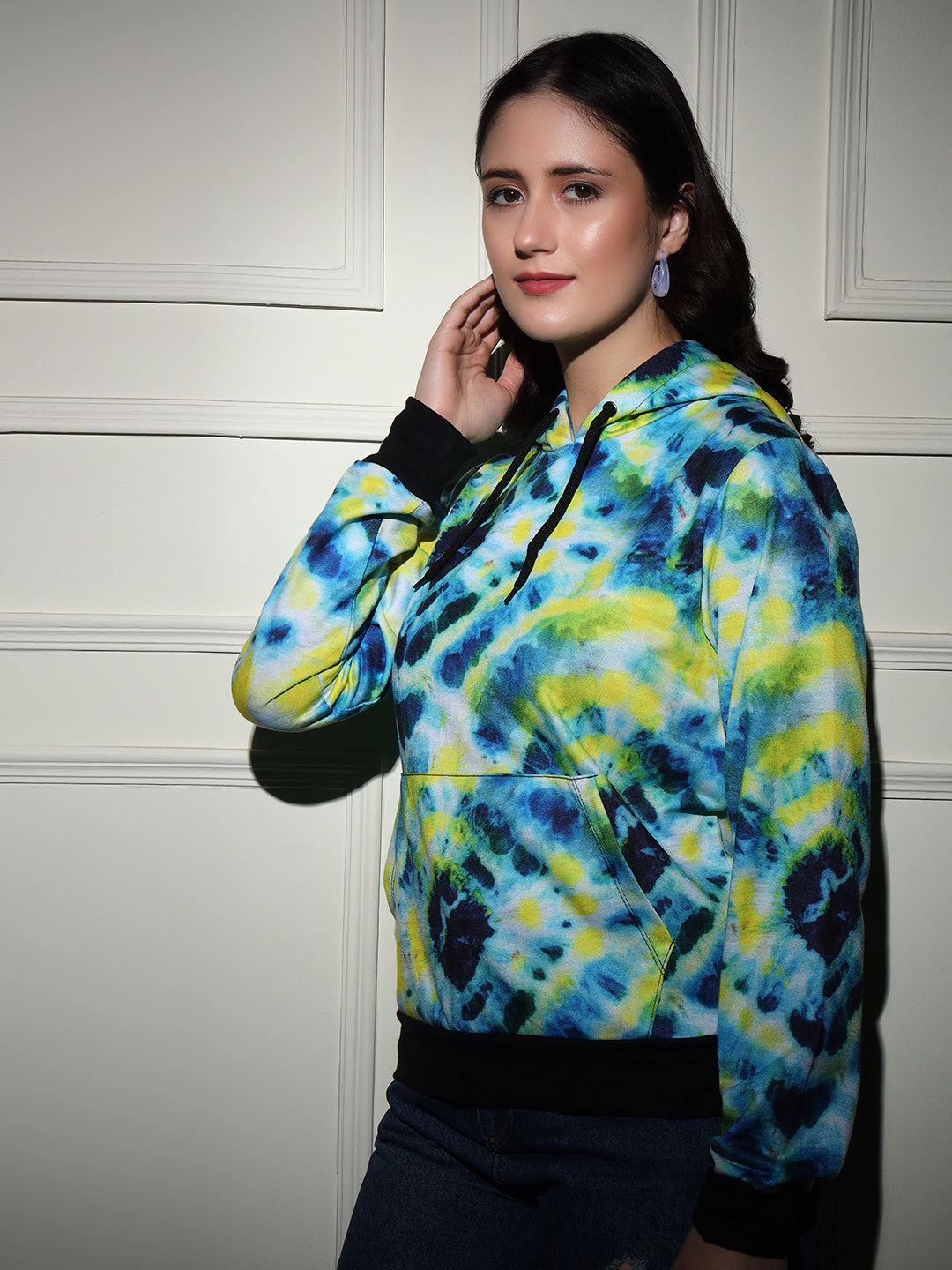 TANDUL  Women Full Sleeve Printed Hooded Sweatshirt