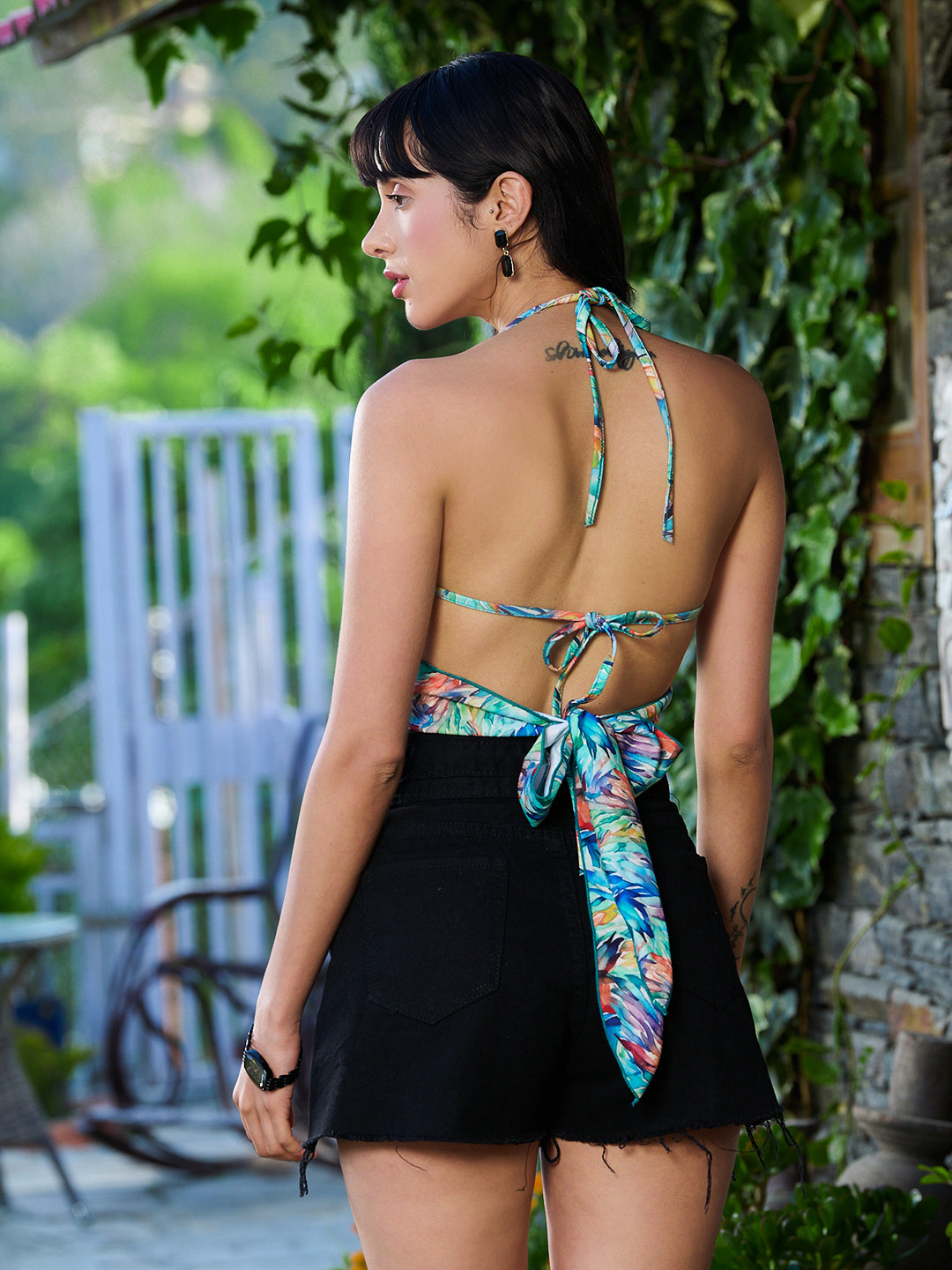 TANDUL Multicolor Butterfly Cut Top