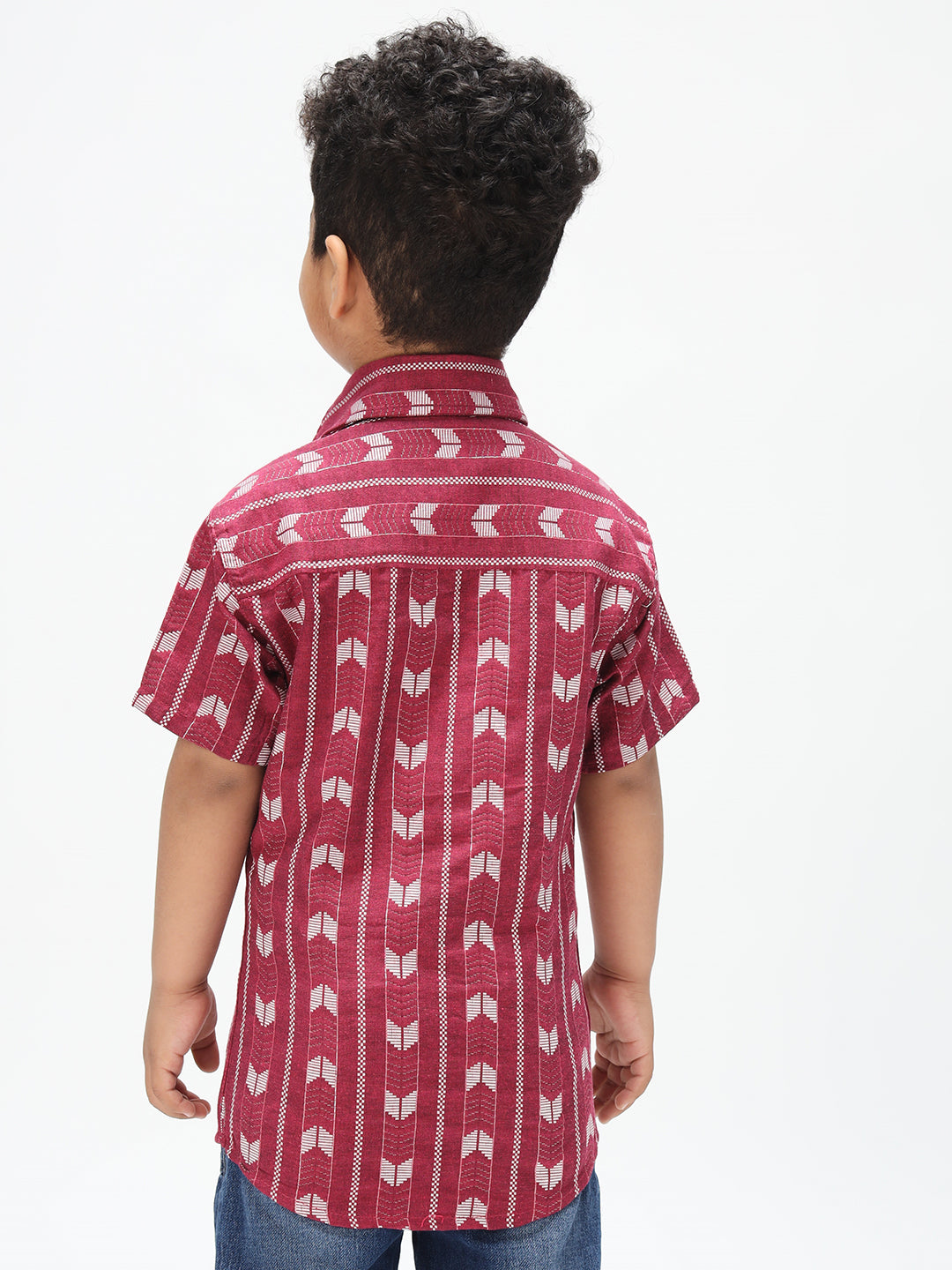 Boys Stylish Pink Shirt Printed Casual Shirt