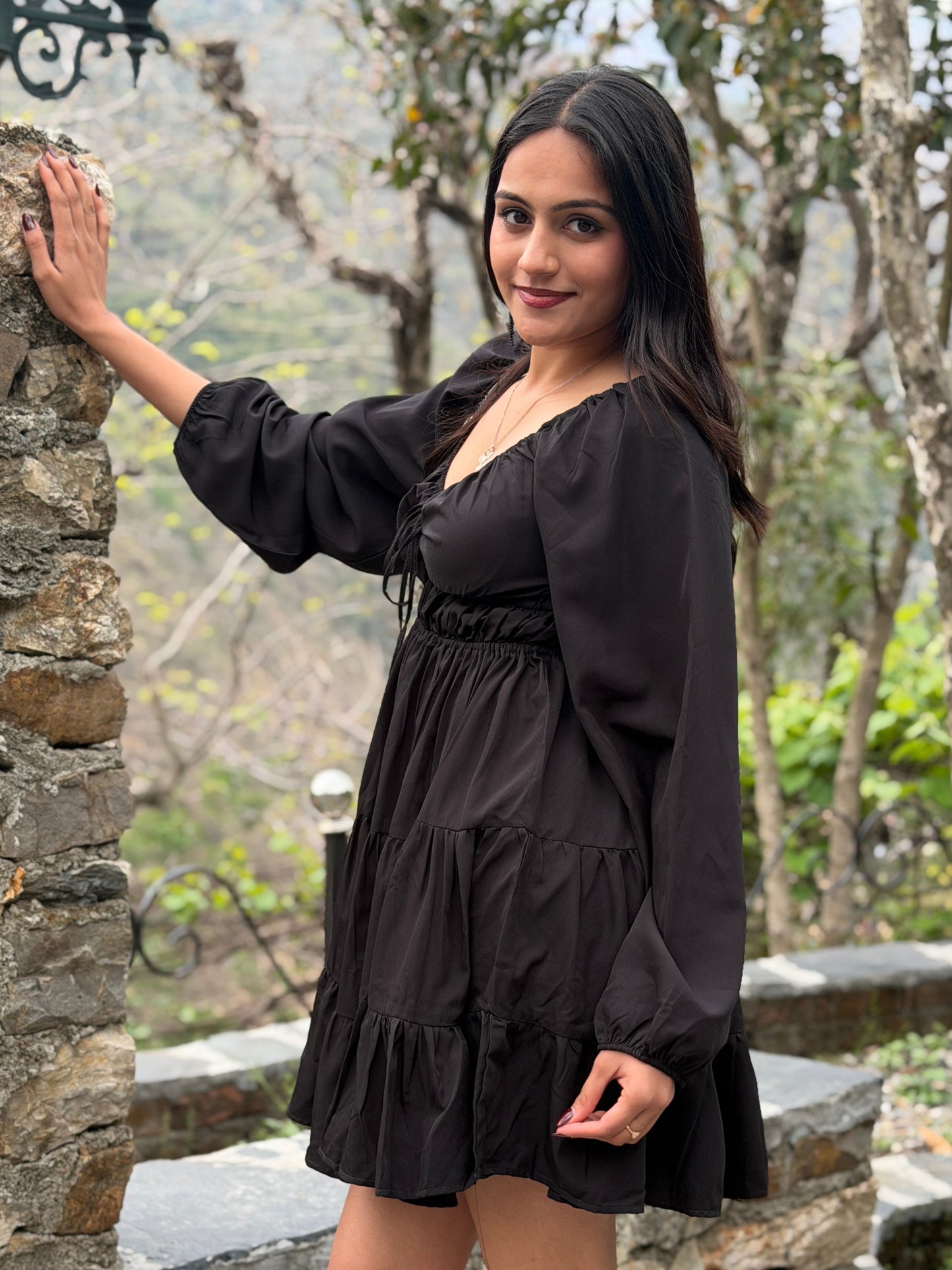 TANDUL  Women Fit and Flare Black Dress