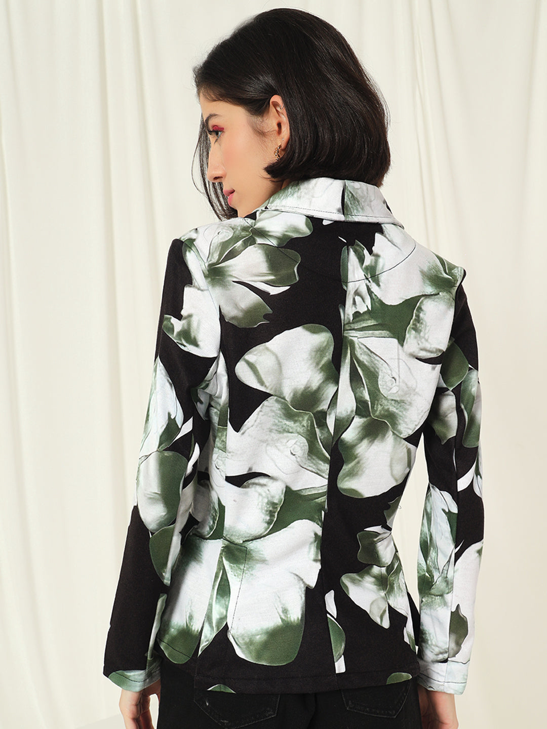 TANDUL  Fleece Floral Print Coat For Women