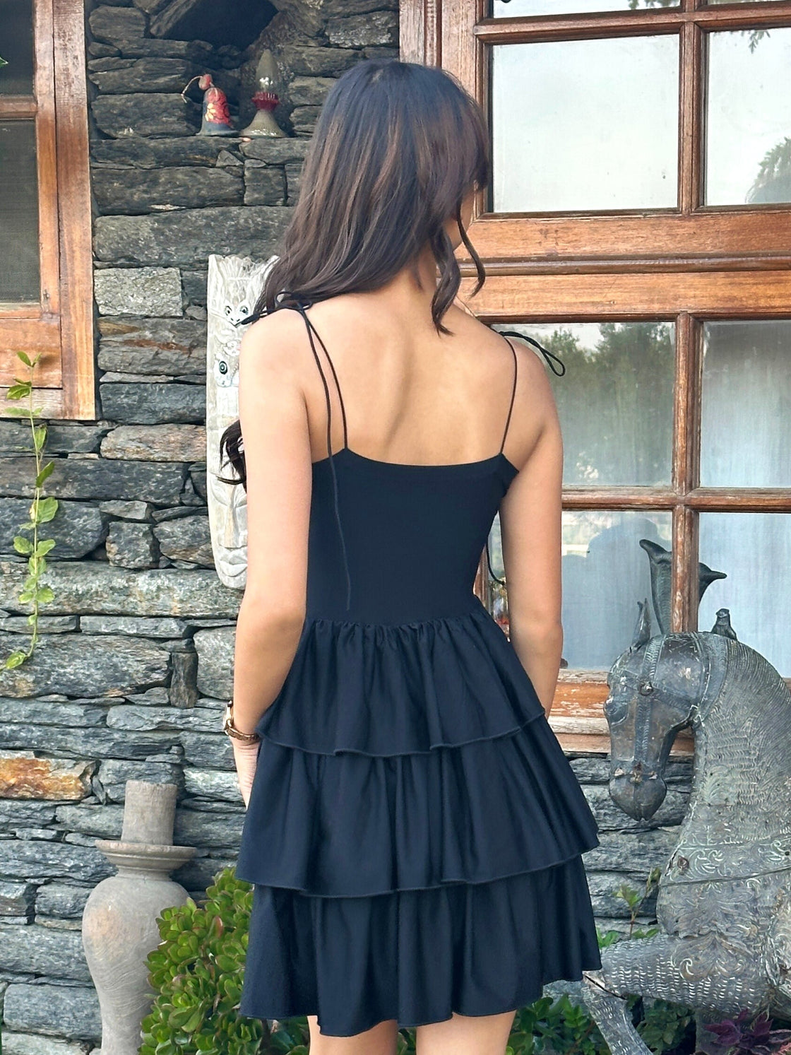 TANDUL Women Black Ruffled Dress