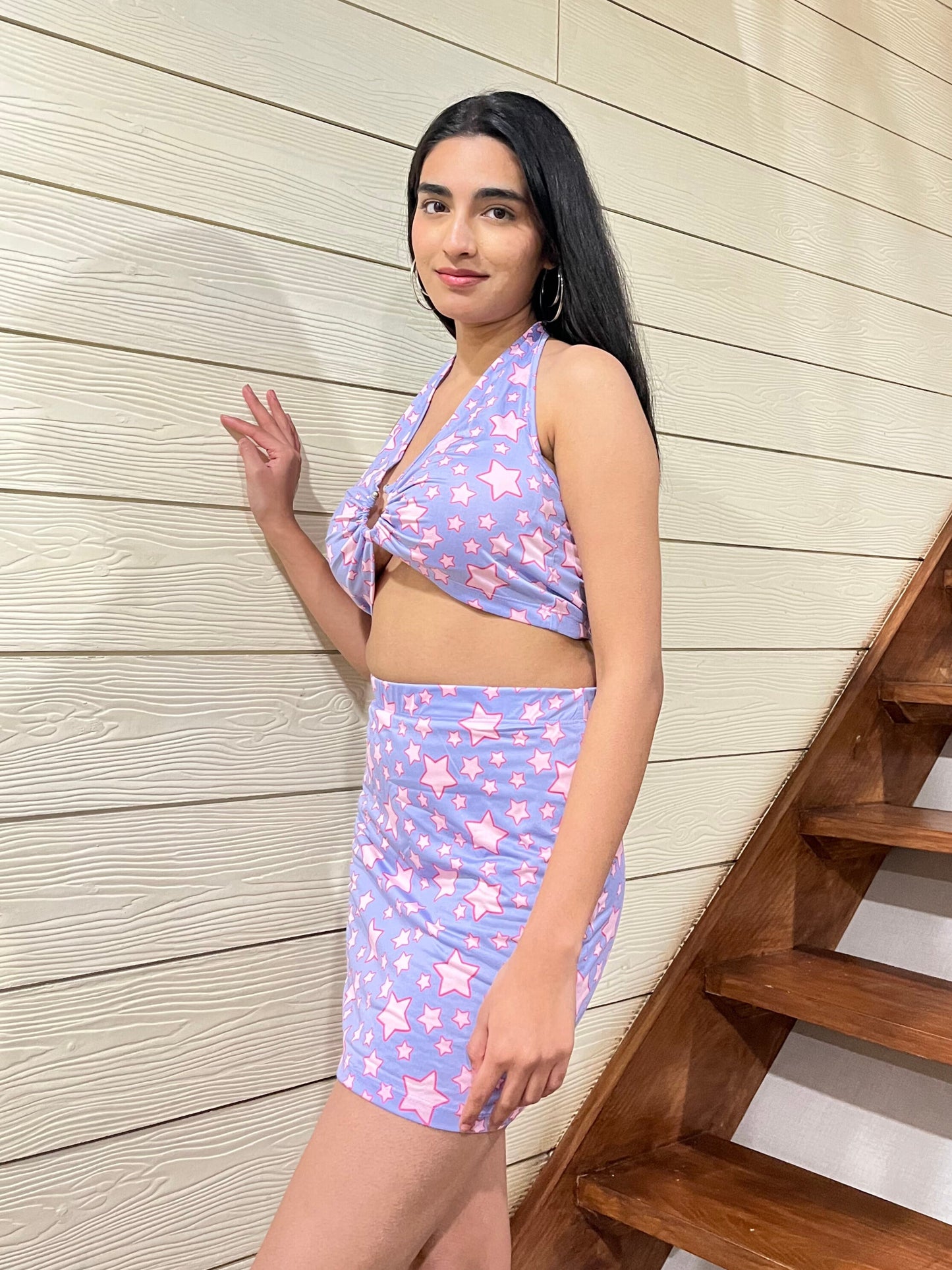 TANDUL Women Stunning Pink Star Co-ord Set